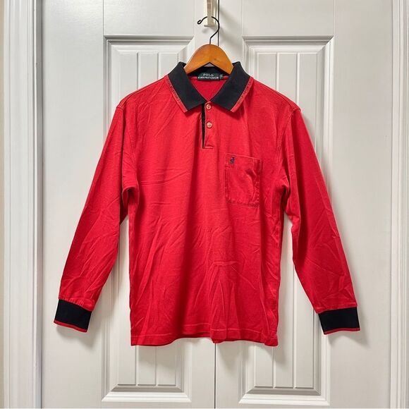 Vintage US Open Polo Team Club Red Long Sleeve Shirt - M - Picture 1 of 8